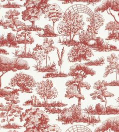 Garden Toile Wallpaper by Scalamandre Cardinal Garden Toile Wallpaper by Scalamandre Cardinal