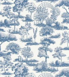 Garden Toile Wallpaper by Scalamandre Indigo Garden Toile Wallpaper by Scalamandre Indigo