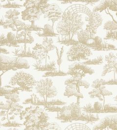 Garden Toile Wallpaper by Scalamandre Latte Garden Toile Wallpaper by Scalamandre Latte