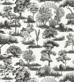 Garden Toile Wallpaper by Scalamandre Onyx Garden Toile Wallpaper by Scalamandre Onyx