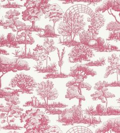 Garden Toile Wallpaper by Scalamandre Raspberry Garden Toile Wallpaper by Scalamandre Raspberry