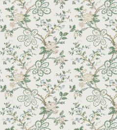 Genevieve Wallpaper by Nina Campbell Green/Blue/Ivory Genevieve Wallpaper by Nina Campbell Green/Blue/Ivory