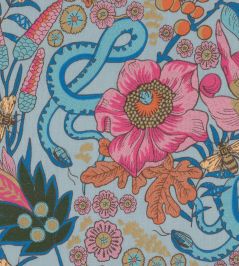 Giardino Segreto Fabric by MINDTHEGAP Blue/Pink Giardino Segreto Fabric by MINDTHEGAP Blue/Pink