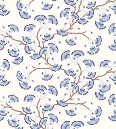 Ginkgo Garden Wallpaper by Langelid Von Bromssen Faded Indigo Ginkgo Garden Wallpaper by Langelid Von Bromssen Faded Indigo
