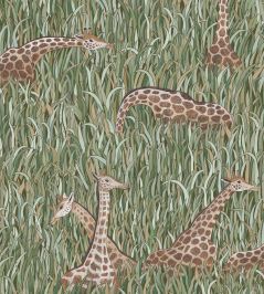 Giraffes Wallpaper by Josephine Munsey Green Giraffes Wallpaper by Josephine Munsey Green