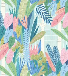 Glasshouse Wallpaper by Ohpopsi Indigo & Pink Glasshouse Wallpaper by Ohpopsi Indigo & Pink