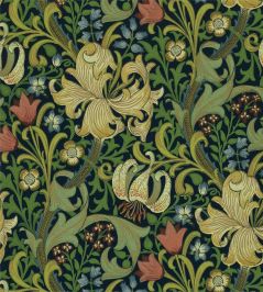 Golden Lily Wallpaper by Morris & Co Indigo Golden Lily Wallpaper by Morris & Co Indigo