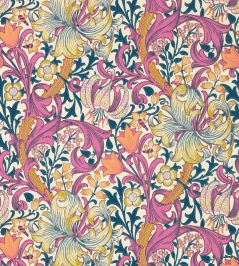 Golden Lily Wallpaper by Morris & Co Pink Fizz Golden Lily Wallpaper by Morris & Co Pink Fizz
