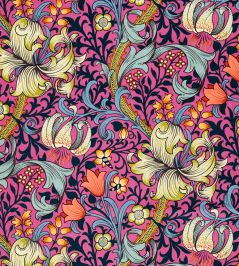 Golden Lily Fabric by Morris & Co Serotonin Pink Golden Lily Fabric by Morris & Co Serotonin Pink