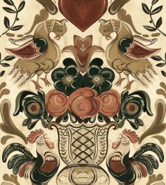 Goldene Henne Wallpaper by MINDTHEGAP Taupe/Ochre/Red/Green Goldene Henne Wallpaper by MINDTHEGAP Taupe/Ochre/Red/Green