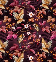 Goldfinches Wallpaper by Avalana Aubergine Goldfinches Wallpaper by Avalana Aubergine