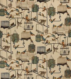 Menagerie Velvet Fabric by GP & J Baker Parchment Menagerie Velvet Fabric by GP & J Baker Parchment