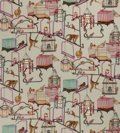 Menagerie Velvet Fabric by GP & J Baker Aqua Menagerie Velvet Fabric by GP & J Baker Aqua