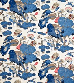 Nympheus Linen Fabric by GP & J Baker Indigo/Marine/Linen Nympheus Linen Fabric by GP & J Baker Indigo/Marine/Linen
