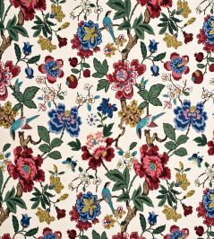 Persian Pomegranate Fabric by GP & J Baker Red/Indigo/Stone Persian Pomegranate Fabric by GP & J Baker Red/Indigo/Stone