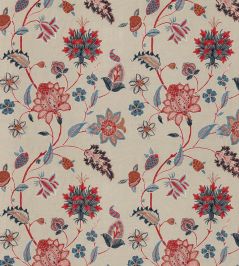 Bakers Indienne Embroidery Fabric by GP & J Baker Indigo / Red Bakers Indienne Embroidery Fabric by GP & J Baker Indigo / Red