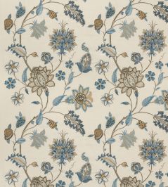 Bakers Indienne Embroidery Fabric by GP & J Baker Soft Blue Bakers Indienne Embroidery Fabric by GP & J Baker Soft Blue