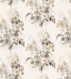 Bird And Iris Fabric by GP & J Baker Ivory / Molw Bird And Iris Fabric by GP & J Baker Ivory / Molw