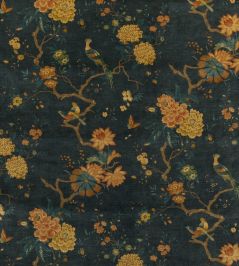 Oriental Bird Velvet Fabric by GP & J Baker Teal Oriental Bird Velvet Fabric by GP & J Baker Teal
