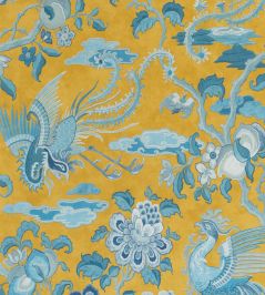 Chifu Wallpaper by GP & J Baker Ochre/Blue Chifu Wallpaper by GP & J Baker Ochre/Blue