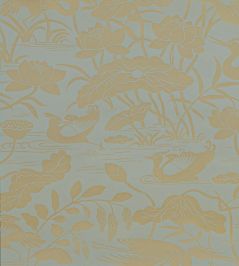 Heron & Lotus Flower Wallpaper by GP & J Baker Eucalyptus Heron & Lotus Flower Wallpaper by GP & J Baker Eucalyptus