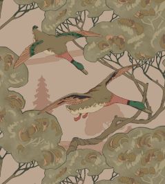 Grand Flying Duck Wallpaper by Mulberry Home Plaster Grand Flying Duck Wallpaper by Mulberry Home Plaster
