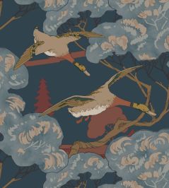 Grand Flying Duck Wallpaper by Mulberry Home Red / Blue Grand Flying Duck Wallpaper by Mulberry Home Red / Blue