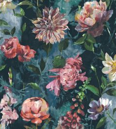 Grande Botanic Fabric by Arley House Aqua Grande Botanic Fabric by Arley House Aqua