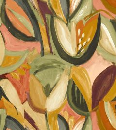 Grande Tulpen Fabric by Arley House Mango Grande Tulpen Fabric by Arley House Mango