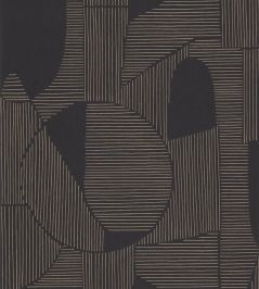 Graphique Wallpaper by Casadeco Noir / Taupe Graphique Wallpaper by Casadeco Noir / Taupe
