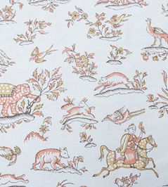 Gujarat Safari Fabric by Titley and Marr Paprika and Yellow Ochre Gujarat Safari Fabric by Titley and Marr Paprika and Yellow Ochre