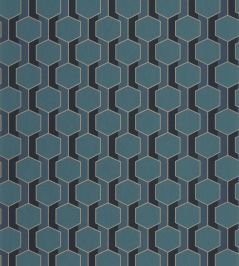 Hamilton Wallpaper by Casadeco Bleu Paon Hamilton Wallpaper by Casadeco Bleu Paon