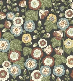 Happy Hollyhocks Wallpaper by Borastapeter Night Happy Hollyhocks Wallpaper by Borastapeter Night