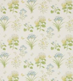 Harebells & Violets Fabric by Sanderson Lemon/Teal Harebells & Violets Fabric by Sanderson Lemon/Teal