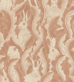 Hares In Hiding Wallpaper by Langelid Von Bromssen Dusty Pink Hares In Hiding Wallpaper by Langelid Von Bromssen Dusty Pink