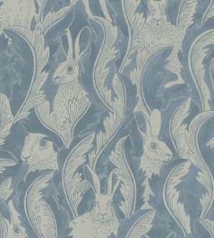 Hares In Hiding Wallpaper by Langelid Von Bromssen Smokey Blue Hares In Hiding Wallpaper by Langelid Von Bromssen Smokey Blue