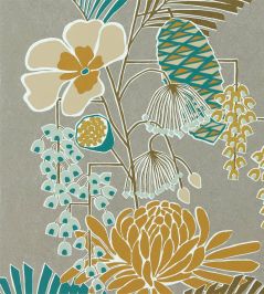 Salon Wallpaper by Harlequin Platinum/Peacock/Seafoam Salon Wallpaper by Harlequin Platinum/Peacock/Seafoam