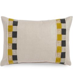 Hatchett Silk Cushion 35 x 50cm by James Hare Grey/Gold Hatchett Silk Cushion 35 x 50cm by James Hare Grey/Gold