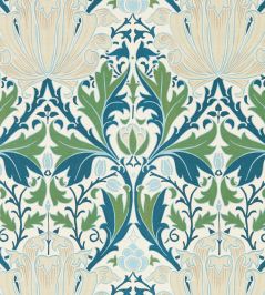 Helena Wallpaper by Morris & Co Indigo/Forest Helena Wallpaper by Morris & Co Indigo/Forest