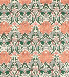 Helena Fabric by Morris & Co Peach/Teal Helena Fabric by Morris & Co Peach/Teal