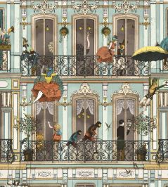 Heritage House Wallpaper by Brand McKenzie Antique Aqua Heritage House Wallpaper by Brand McKenzie Antique Aqua
