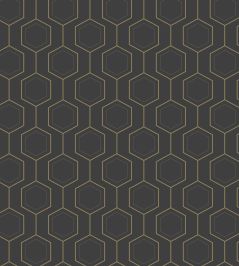Hexaline Wallpaper by Caselio Noir or Hexaline Wallpaper by Caselio Noir or