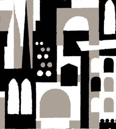 Hey! Manhattan Wallpaper by Mini Moderns Weathered Cedar Hey! Manhattan Wallpaper by Mini Moderns Weathered Cedar