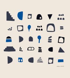Hieroglyphes By Babel Brune Mural by Casadeco Blue Hieroglyphes By Babel Brune Mural by Casadeco Blue