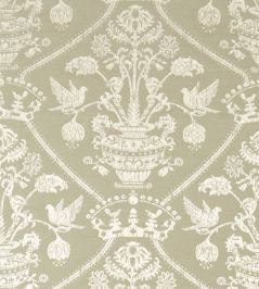 Highgrove Damask Fabric by Sanderson Silver Green Highgrove Damask Fabric by Sanderson Silver Green