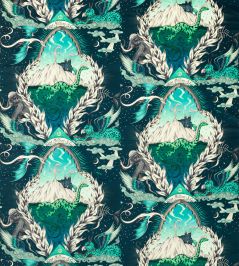 Highlandia Velvet Fabric by Clarke & Clarke Marine Highlandia Velvet Fabric by Clarke & Clarke Marine