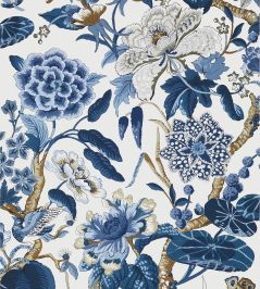 Hill Garden Wallpaper by Thibaut Blue and White Hill Garden Wallpaper by Thibaut Blue and White