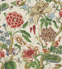 Hill Garden Fabric by Thibaut Flax Hill Garden Fabric by Thibaut Flax