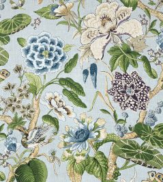 Hill Garden Fabric by Thibaut Spa Blue Hill Garden Fabric by Thibaut Spa Blue
