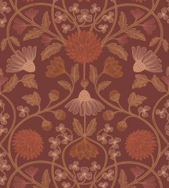 Hippolyte Wallpaper by Casamance Bordeaux/cuivre Hippolyte Wallpaper by Casamance Bordeaux/cuivre
